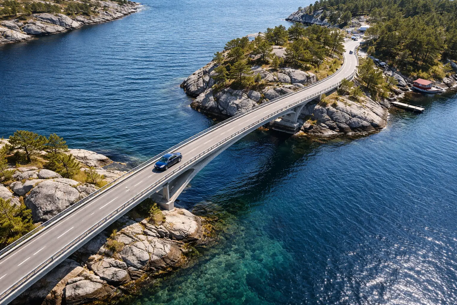 Väg mot höjder och natur nära Göteborg